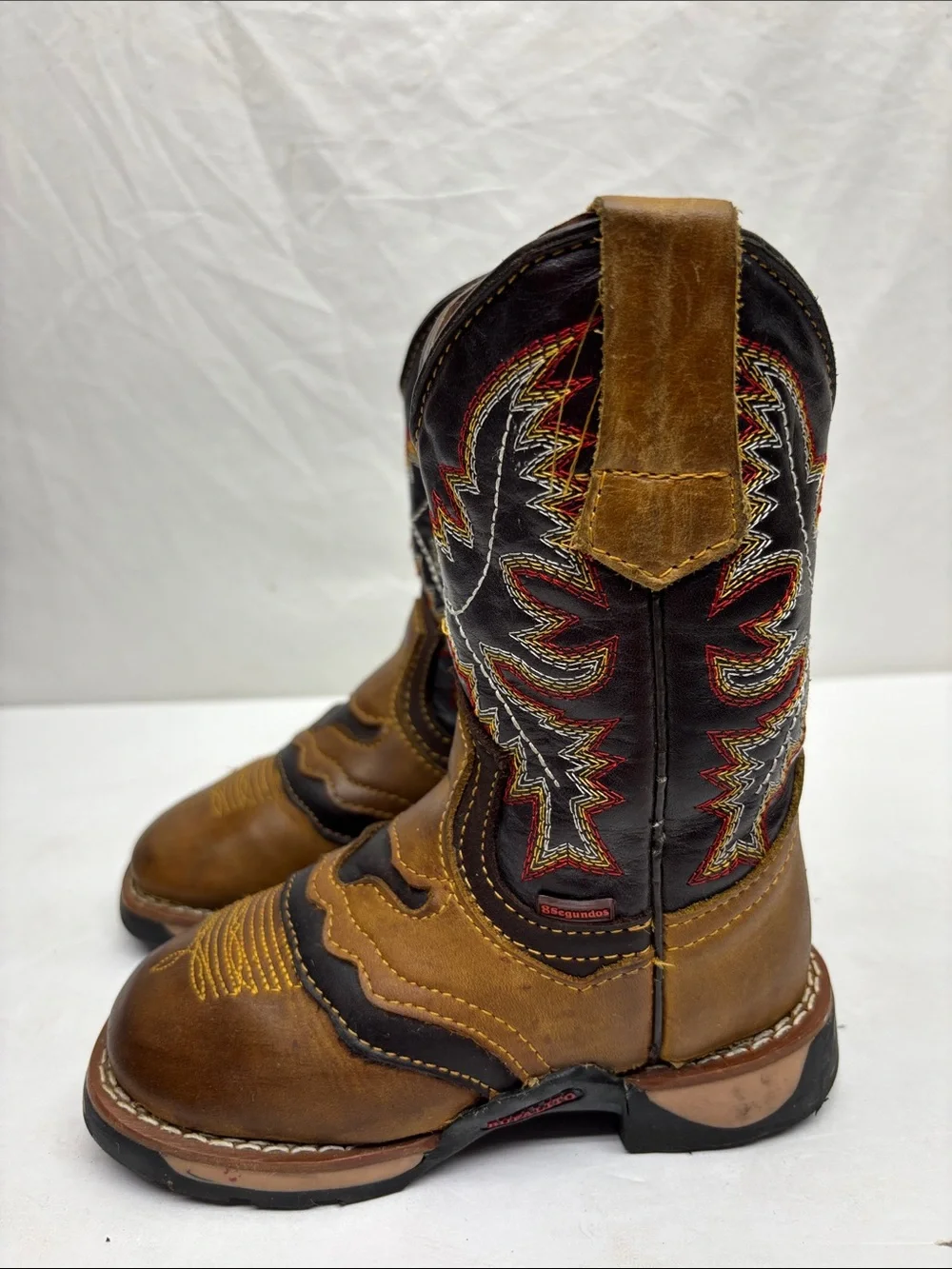 Bufalito Kids Brown Western Cowboy Boots, SZ 9 for toddler boy